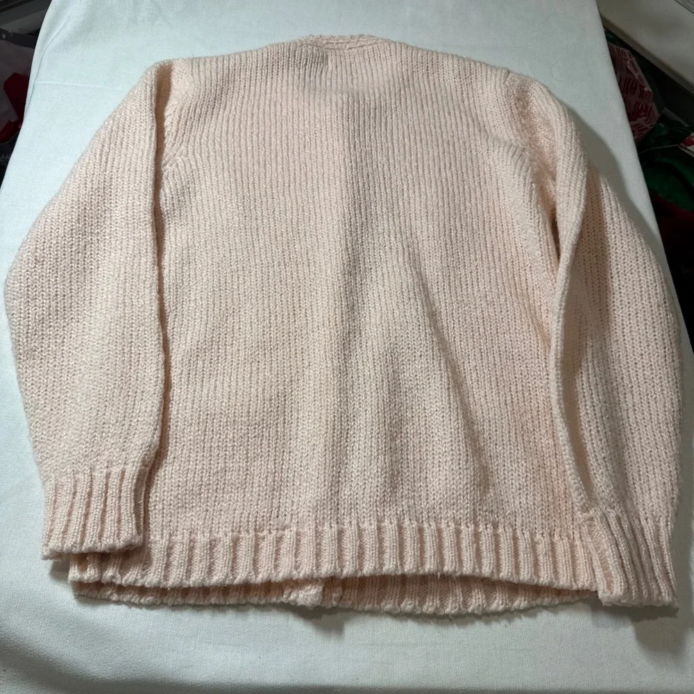 VTG Carriage Court Womens Cardigan Sweater Pink Pearl Button Knit Size‎ Medium - Picture 7 of 8